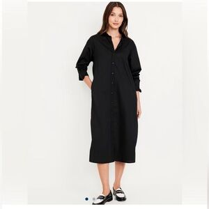 Chic Shirtdress black button down with pockets!